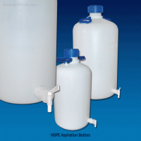 Kartell® 5~50 Lit HDPE Aspiration Bottle/Carboy, with Safety Stopcock & Handle With 2mm Thickness Wall, -50℃+105/120℃, HDPE 플라스틱 증류수통/카보이