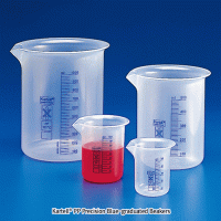 Kartell® PP Precision Blue-graduated Beaker, Hi-Transparency, 10~5,000㎖ With Spout, Autoclavable, -10℃+125/140℃, PP 정밀 청색눈금/고품질 비커