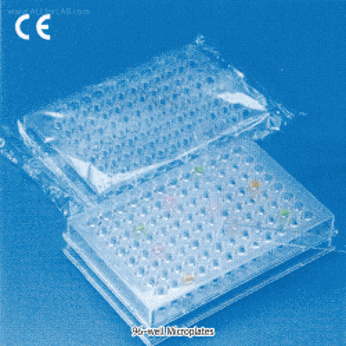 Kartell® 96-well Microplate, PS, Clear, Individual Sterilized Packing, Untreated, Stackable With Flat-·U-·V-bottoms, DIN/ISO, PS 96-웰 플레이트