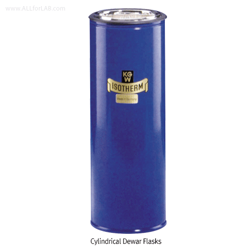 KGW® Cylindrical Dewar Flask, Low and Tall Form, 100~8,000㎖ Ideal for Liquid Nitrogen LN2, Dry Ice CO2, etc., with Blue Aluminum Case, 원통형 드와 플라스크