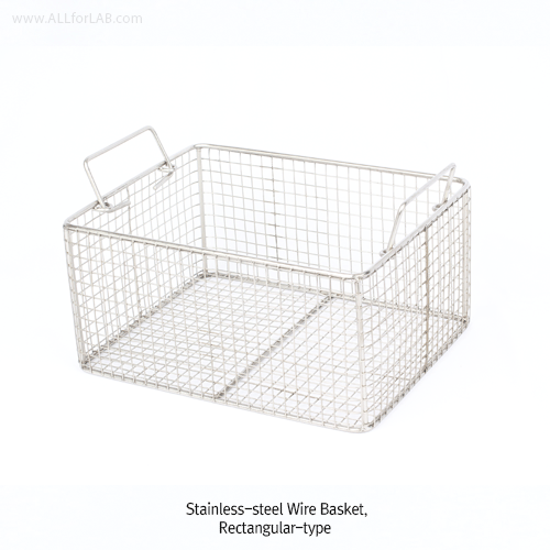 SciLab® Stainless-steel Wire Basket, with Folding Handle, 2.7~27 Lit For Cleaning·Storage·Transfer, 사각 와이어 바스켓, 접이식 핸들형