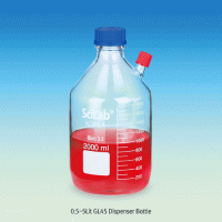 SciLab® 0.5~5Lit DURAN glass Dispenser Bottle, with GL18 Side-Arm & White-GraduationIdeal for Bottle-Top Dispenser & Digital Burets, 디스펜서용 바틀