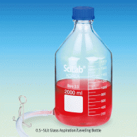 SciLab® 0.5~5Lit Glass Aspiration/Leveling Bottle, GL45 Screwcap & White-Graduation With Bottom Outlet, Borosilicate Glass 3.3, 글라스 아스피레이터/레벨 바틀