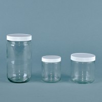 Clear Short Straight Side Round Bottle / Jar 단형 대 광구병, with F217 Foam Lined