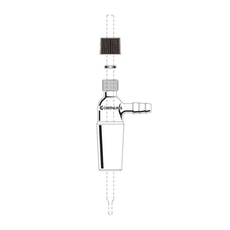 Adapter, with Hose Connection & Open Top Cap Inlet 투입형 호스 연결 어댑터
