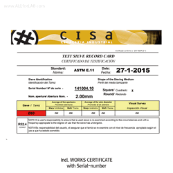 CISA® Φ100×h40mm Premium Certified All Stainless-steel Standard Test Sieve, with WORKS CERTIFICATE & Wire Mesh-holes(■) With Serial-number, Multi-Use/-Function, 정밀 표준망체, 개별“ 보증서” 포함