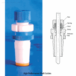 Joint-Screw-NPT-PTFE/PEEK High-class Vacuum Stirrer Guide, with ASTM/DIN Glass Cone Joint, for Φ8~16mm ShaftsIdeal for Middle/Low-Vacuum, 500/800rpm, Chemically Inert, -200℃+280℃ stable, , 고품질 진공 교반씰