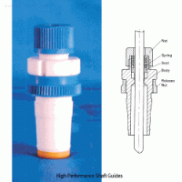 Joint-Screw-NPT-PTFE/PEEK High-class Vacuum Stirrer Guide, with ASTM/DIN Glass Cone Joint, for Φ8~16mm ShaftsIdeal for Middle/Low-Vacuum, 500/800rpm, Chemically Inert, -200℃+280℃ stable, , 고품질 진공 교반씰