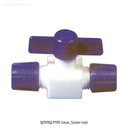 Cowie® PTFE Stopcock, with Screw-locking systems, for Vacuum(5mmHg)/Pressure(1bar) Good Chemical/Corrosion Resistance, for Tubing and Hose, PTFE 밸브/콕, Screw식