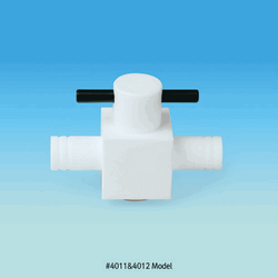 Cowie® PTFE Stopcock, for Tubing and Hose, for Vacuum(5mmHg)/Pressure(1bar) Good High Temp·Chemical·Corrosion Resistance, with Bore 2~14mm, PTFE 밸브/콕