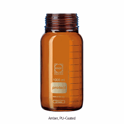 DURAN® Safety Plastic PU-Coated Lab Bottle, With/Without GL Cap & Pour-Ring, Clear & Amber, 25~20,000㎖Boro-glass 3.3, with Graduation & DIN GL-Screwthread, Autoclavable, -30℃~+135℃, 안전플라스틱 코팅 랩바틀