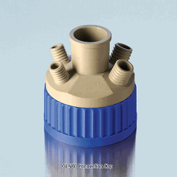 DURAN® GLS80 Multi-Connection System, Screwcap with 4 or 5-Ports(GL18)Ideal for Safe Transfer of Liquid, Autoclavable, GLS 80 Bottles 용 4 구 /5 구 (GL18) 스크류캡 &부품