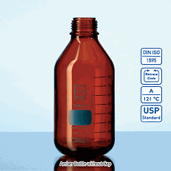 DURAN® GL45 High Pressure/Vacuum Bottle Standard and Safety Coated, -1~+1.5bar Resist., 100~1,000㎖ Ideal for Safe Working Under Pressure or Vacuum, with Blue Graduation, without Cap, Boro-glass 3.3, GL45 진공/압력 바틀, 캡 별도