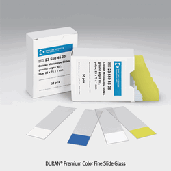 DURAN® Premium Color Fine Slide Glass, 75×25mm, White·Blue·Yellow With 90° Ground-edges, 고품질 컬러 슬라이드 글라스