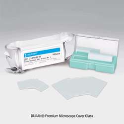 DURAN® Premium Microscope Cover Glass, Highly Transparent & Colorless No.1 ; 0.13~0.17mm- & No.1.5 ; 0.16~0.19mm-Thickness, 고품질 커버 글라스