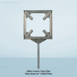 DURAN® Safety Ceramic Glass Plate, CERAN®, Quadrupods & Plate Holder, Suitable for Wire Gauze -200℃+800/700℃ Radiant Heat, “ 세란” 안전 세라믹 글라스 랩-플레이트
