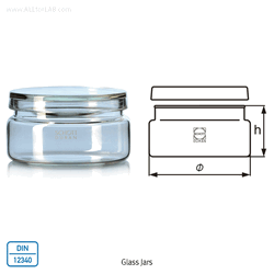 DURAN® Glass Jars, with Shoulder & Lid, DIN/ISO, 글라스-자