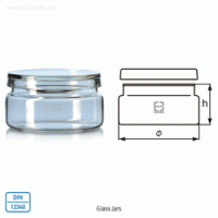 DURAN® Glass Jars, with Shoulder & Lid, DIN/ISO, 글라스-자