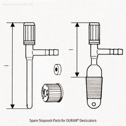 Spare DURAN® Glass Desiccator Lid & Stopcock, Fit to All DURAN® Desiccators, for 150-~300-type