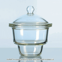 DURAN® Premium General Purpose Desiccator with Knobbed Lid, 100-~300-type Without Plate, Boro-glass 3.3, 일반 데시케이터, 중판 별도