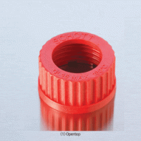 DURAN® High-Temp. PBT Opentop- & Closetop-Screwcap, with Screw GL14~32, Anti-Chemical, -45℃+200℃ Stable (1) Opentop-form : for O-Ring Seal/Inject-Septa, &c, (2) Closetop-form : for Closure, 고온용 PBT 스크류캡