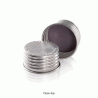 DURAN® GL45 Aluminium Open- or Closed-top Screwcap, Excellent Heat Resistant, up to 260°C Ideal for Alternative to Plastic Screwcaps, Autoclavable, GL45 알루미늄 스크류캡, 오픈탑 or 클로즈탑