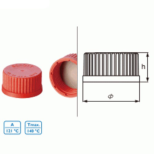 Cap screw Red PBT GL45 고온 PBT 만능 스크류 캡과 푸어링 링