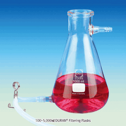SciLab® Bottom Outlet-type Filtering Flask, Fit to id 8-10mm Flex-Tubing, 125~10,000㎖ Good for Medium Vacuum, Heavy Walls, Studded Base, 중진공 여과 플라스크, 하부 배출형