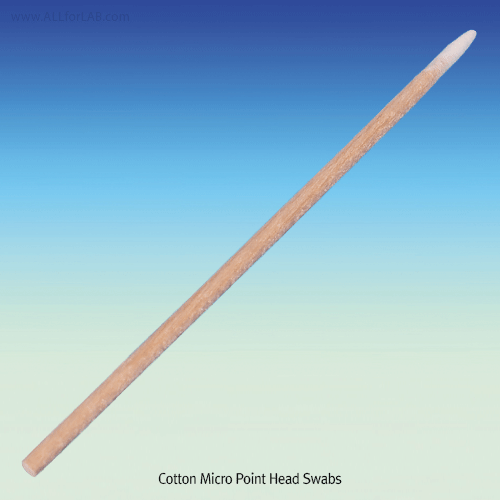 Cotton Micro Point Head Swab, with Wood Handle, L76mm, Autoclavable Ideal for Cleaning Micro-Articles or Electronic Components or Chips, 미니 면봉