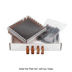 SciLab® 8-425 Screwtop 2㎖/Φ12×32 Autosampler Vial “Pack-Set”, with Opentop Cap & Pre-Slit Septa Clear & Amber, for Chromatography, Boro-glass 5.1, 2㎖ 스크류탑 오토샘플러 바이알세트, 12×32