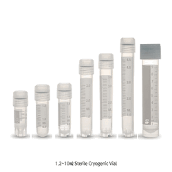 Simport® CryovialTM 1.2~10㎖ Sterile Cryogenic Vial, PP, with Graduation With Silicone-washer Seal & External Screwcap, CryoVial® T310, -196℃+121℃ 눈금부 멸균 냉동 바이알, 외부 스크류 캡 & 실리콘 워셔링 씰