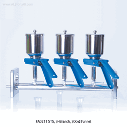 TJV® Vacuum Manifolds & Filter Holder Funnel, Ideal for Strong Solvents & HPLC media With All Stainless-steel & Glass Funnel, Single-/3-/6-Branchs, 진공 매니폴드&필터 홀더