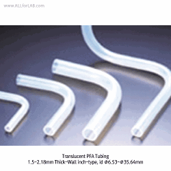 Translucent PFA Tubing, Chemically Inert and Ideal for High-Temp, id Φ 2~ Φ 16mmGood for Almost Chemicals and Low Pressure, Tough, -200℃ +260℃, PFA 투명성 테프론 튜빙