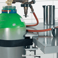 Gas Cylinder Holder, up to Φ230mm, Safety Belt with Snap Buckle For Wall Fixing, for Benches Thick-up to 65mm, 가스 실린더 홀더