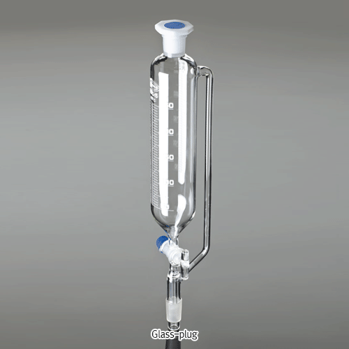 Graduated 24/40 or 29/32 Cone Pressure Equalizing Dropping Funnel, 50~1,000㎖With PTFE or Glass-plug Stopcock, with 29/32 Socket & Stopper, 콘 & 정밀눈금부 이퀄라이징 드로핑 펀넬