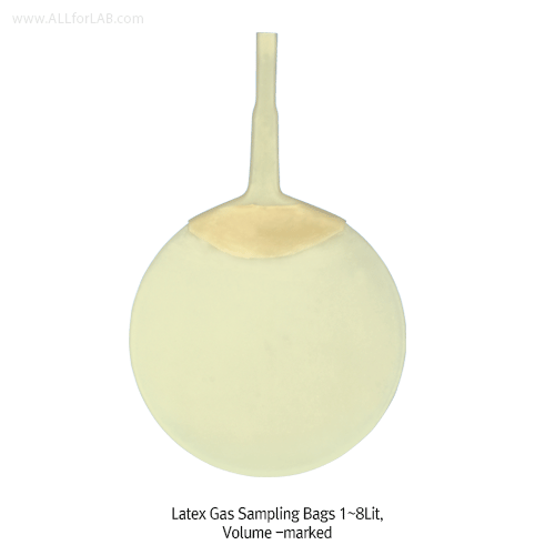 Kartell® Gas Sampling Bag/Balloon, Latex, with Volume-range 1~8Lit Heavy-Duty and Good Flexibility, 라텍스 가스 샘플링 백