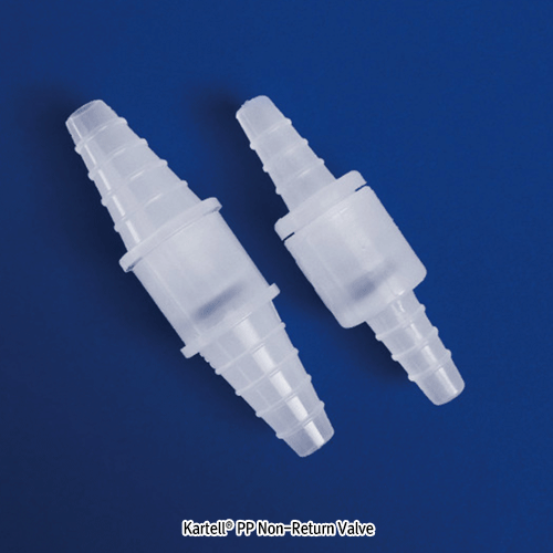 Kartell® PP Non-Return Valve, Preventing Reverse Flow For Use in Vacuum Lines and Fluid Handling Systems, 유체역류방지 밸브, 기체&액체용