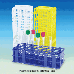 Universal Assembly Rack, PP, for Φ13~Φ30mm tubes of 0.5~50㎖ With alpha-numeric grid, 3×Colored, 21·24·40·60·90-Hole, 만능형 튜브 랙, 조립식