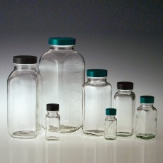 Wide Mouth French Square Bottle / Jar 사각 대 광구병, w/ Teflon Lined Cap