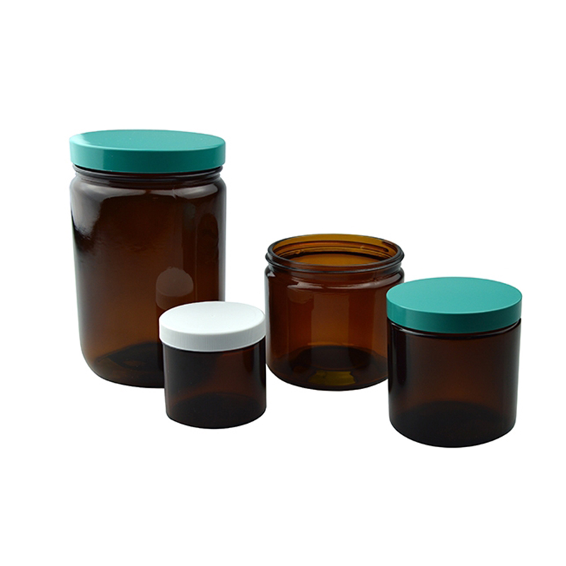 Short Straight Side Round Bottle / Jar 단형 대 광구병, with Teflon Lined Cap