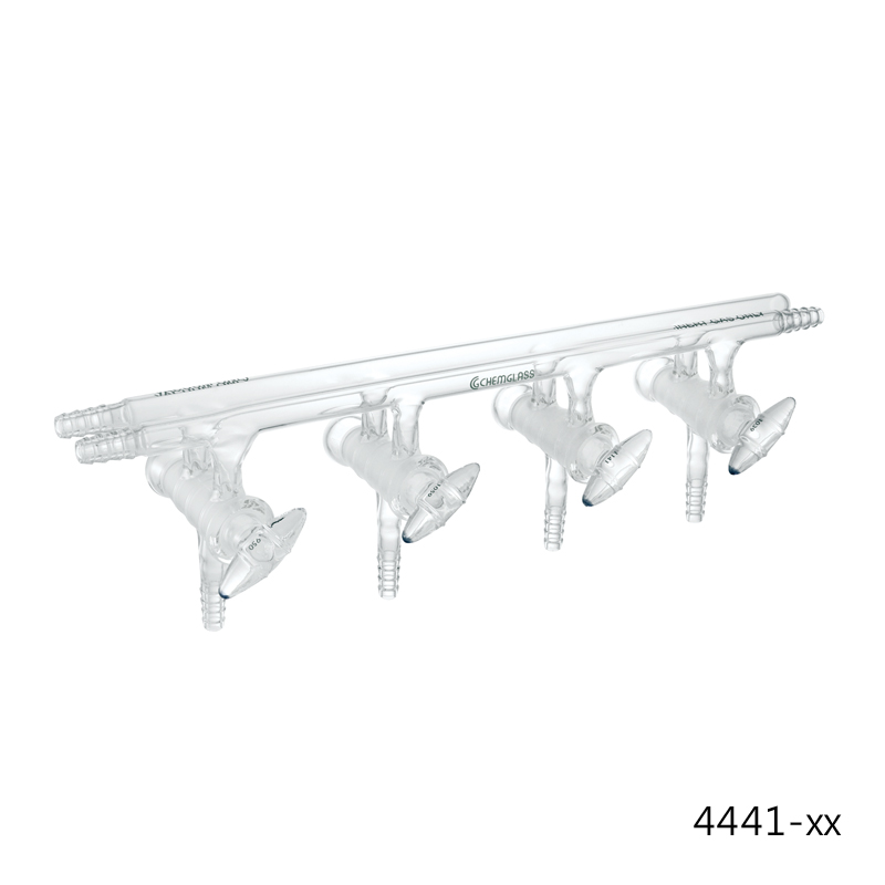 Double Bank Vacuum Manifold with Glass Stopcock 이중 메니폴드, 유리콕크형