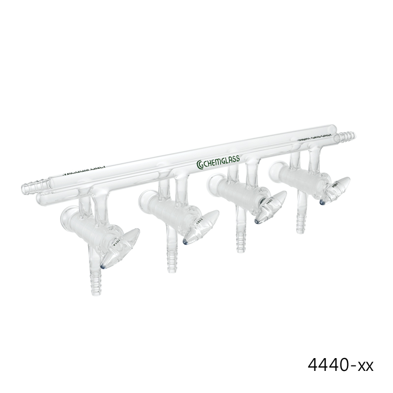 Double Bank Vacuum Manifold with Glass Stopcock 이중 메니폴드, 유리콕크형