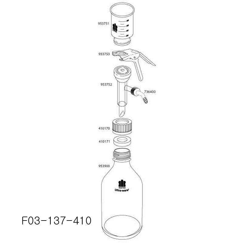 47 mm Vacuum Microfiltration with GL45 Bottle, Kimble® 47 mm 진공 정밀 여과 장치, ULTRA-WARE® (웹용)