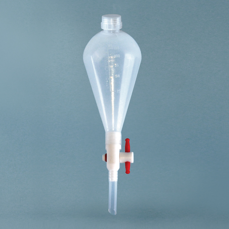 Plastic Separatory Funnel with Screwcap 플라스틱 분액 깔때기, 스크류 캡 포함