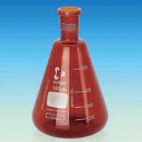 “witeg” Premium 24/40 Amber Erlenmeyer Flask, Good for UV Protection, 100~1,000㎖ With Graduation·Boro-glass 3.3, 갈색 조인트 삼각 플라스크