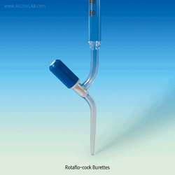 “witeg” Rotaflo-cock Burette, Class B, with PTFE Needle Valve, ISO/DIN, 25~100㎖ With Amber-stain Graduation, PTFE 니들콕 뷰렛