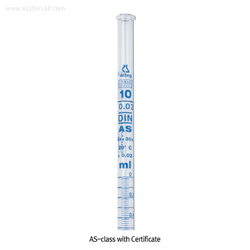 “witeg” AS-Class PTFE Plug Burette, with Conformity Certified, Blue Fine-graduation With -PTFE-plug, with Batch certificate Serial No. for Traceability, AS급 PTFE Plug 뷰렛