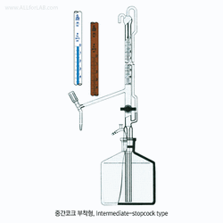 “witeg” B-class Automatic Buret, with Intermediate Glass Stopcock & 2Lit Bottle With Glass Needle Stopcock, Fine Graduation, DIN/ISO, B급 자동뷰렛, 셋트, 중간코크부착형, 병 포함