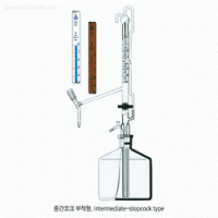 “witeg” B-class Automatic Buret, with Intermediate Glass Stopcock & 2Lit Bottle With Glass Needle Stopcock, Fine Graduation, DIN/ISO, B급 자동뷰렛, 셋트, 중간코크부착형, 병 포함