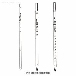 Witeg® Milk Bacteriological Pipets, Class A, 1.1~11㎖with Amber Stain DIFFICO Graduations and Inscriptions. Main Point Graduation밀크 박테리아 피펫, Class A